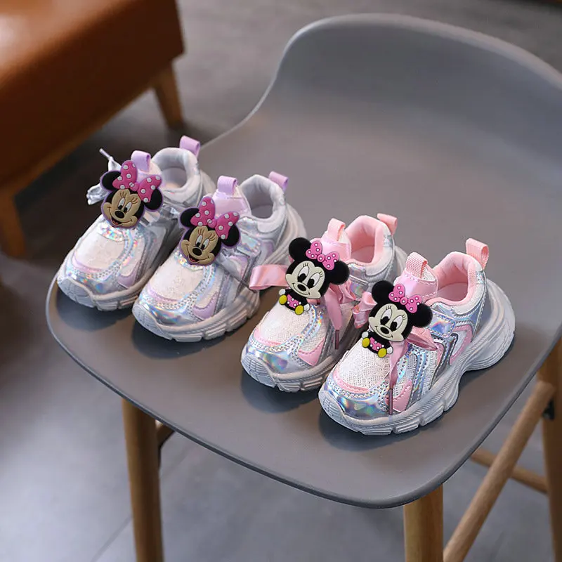 Lilo And Stitch Childres Casual Shoes For Baby Boy Girl Children Sneaker Minnie Kids Sports White Shoes Toddler Shoes Size 21-30