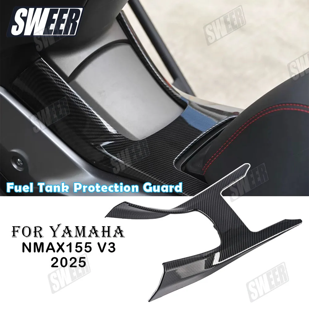 Motorcycle Fuel Tank Trim Side Carbon Fiber Cover Compatible With Yamaha NMAX155 V3 2025 Fuel Tank Protection Guard Accessories