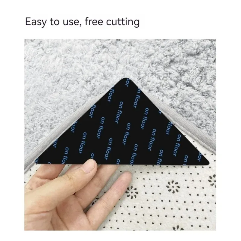 4PCS Nano PU Self-adhesive Carpet Anti-slip Triangular Carpet Patch Household Floor Mat Fixed Patch Washable and Reusable