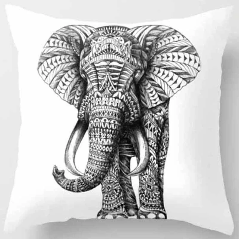 Hot Sale Old Camera Elephant  Owl  Art Photo Pattern Pillow Cases Short Plush High Quality Square Thick Pillow Case Covers