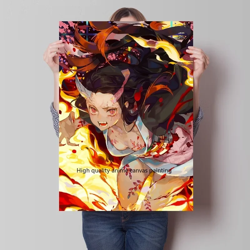 Demon Slayer Kamado Nezuko Anime Poster Voor Muurkunst Decor Kimetsu No Yaiba Print Canvas Schilderij Huiskamer Versieren