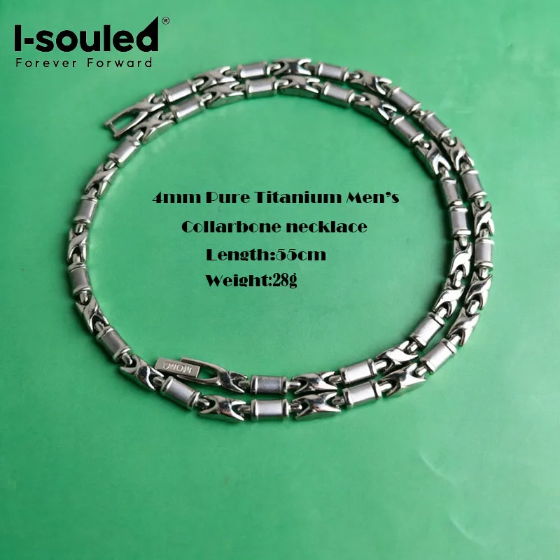 4mm pure titanium men's punk geometric collarbone chain necklace, simple and fashionable