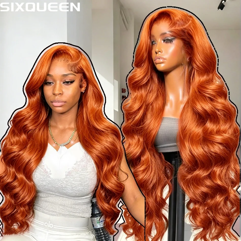 

350 Ginger Lace Front Wigs Human Hair Body Wave 13x4 HD Clear Ginger Orange Lace Front Wig Real Hair Wearable & Dyed 30 38 Inch