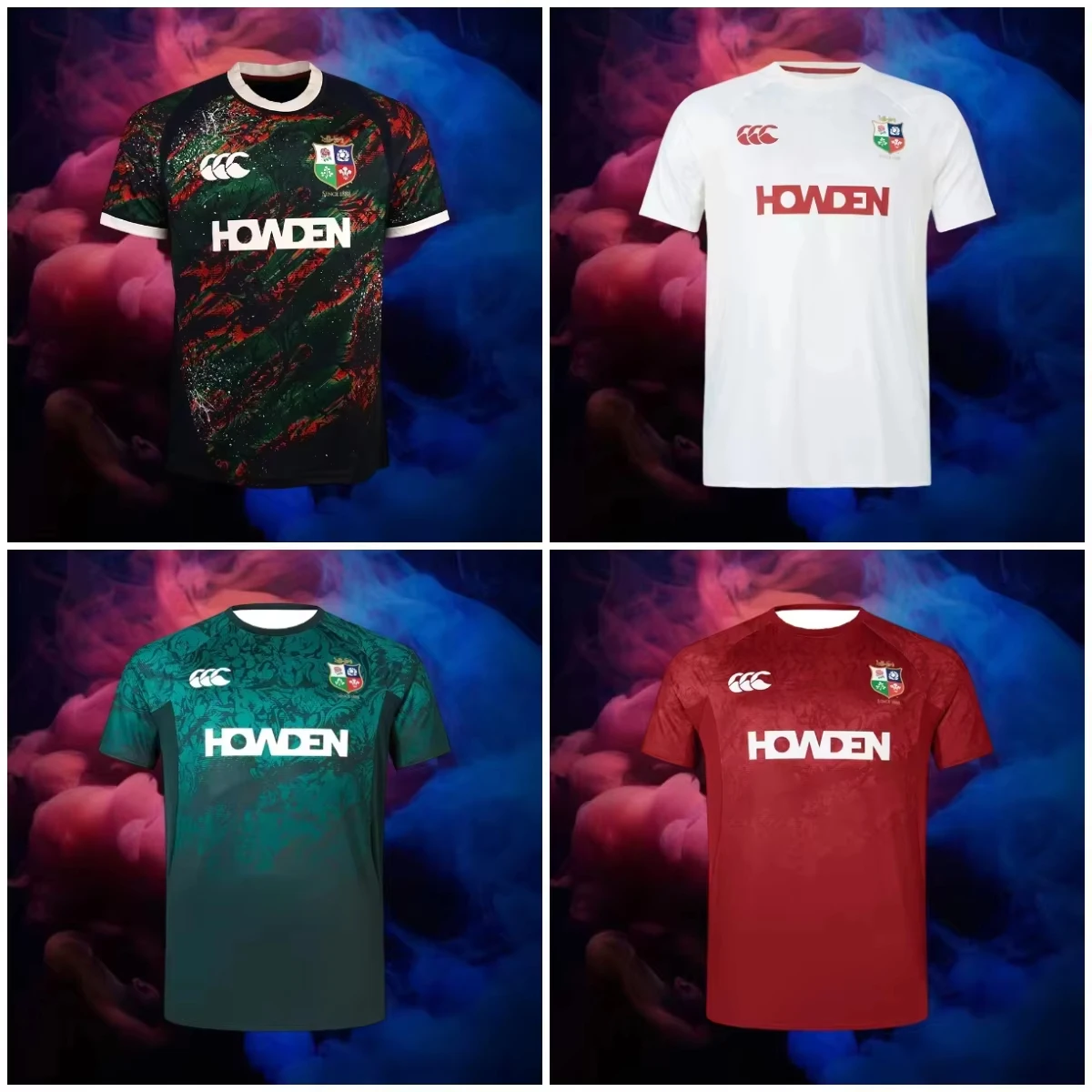

2025 Leões britânicos e irlandeses aquecem adultos Rugby deportes Jersey camiseta cuello redondo ancho secado rápido manga