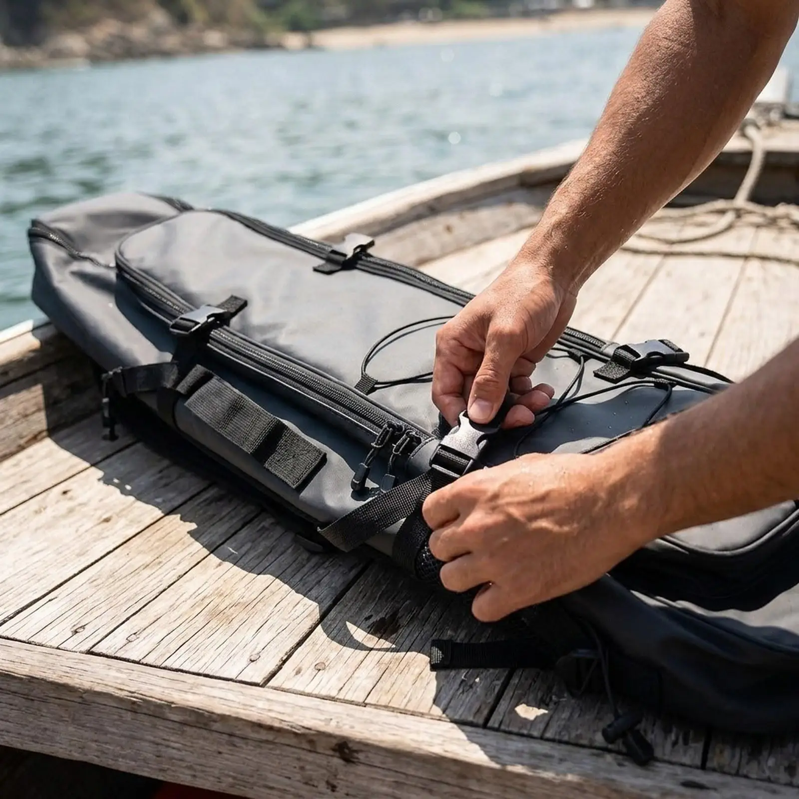 Long Fins Storage Bag Diving Equipment Backpack Zipper Closure Versatile Storage Flippers Bag for Diving Outdoor Activities