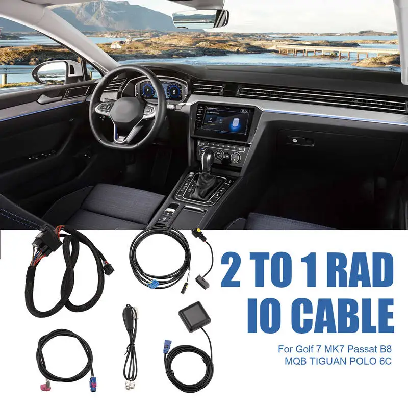 For VW Golf 7 MK7 Passat B8 MQB TIGUAN POLO 6C MIB Radio Adapter Cable Wire Harness Testing Platform With 2 To 1 Cable