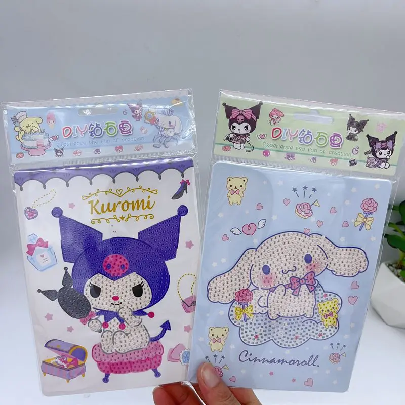 Sanrio Figures Hello Kitty Kuromi Mymelody Cinnamoroll Pompom Purin Cartoon DIY Diamond Painting Developmental Toys Kids Gifts