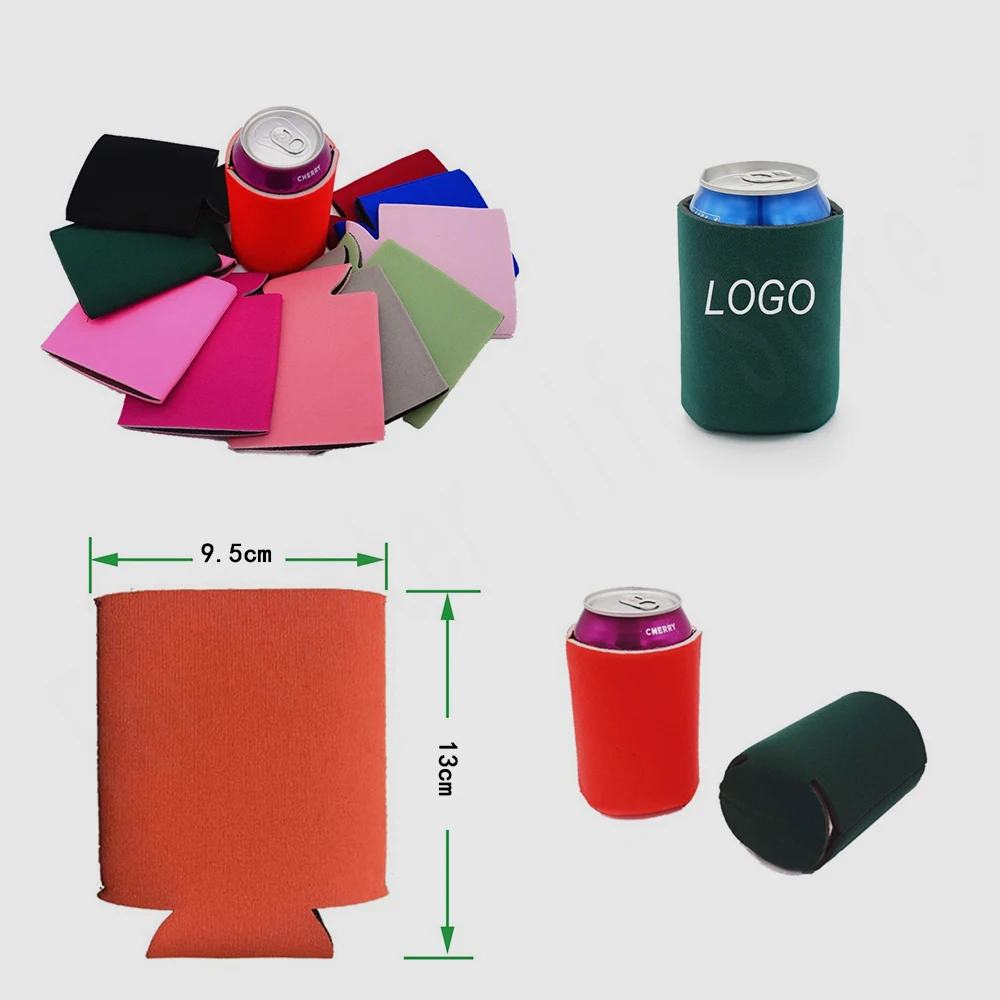 1PC Solid Color bar Portable Cup Cover Beer Sleeves Camping Can Cup Soda Cover Foam Material Drink Cooler Bottle Outdoor Sleeve