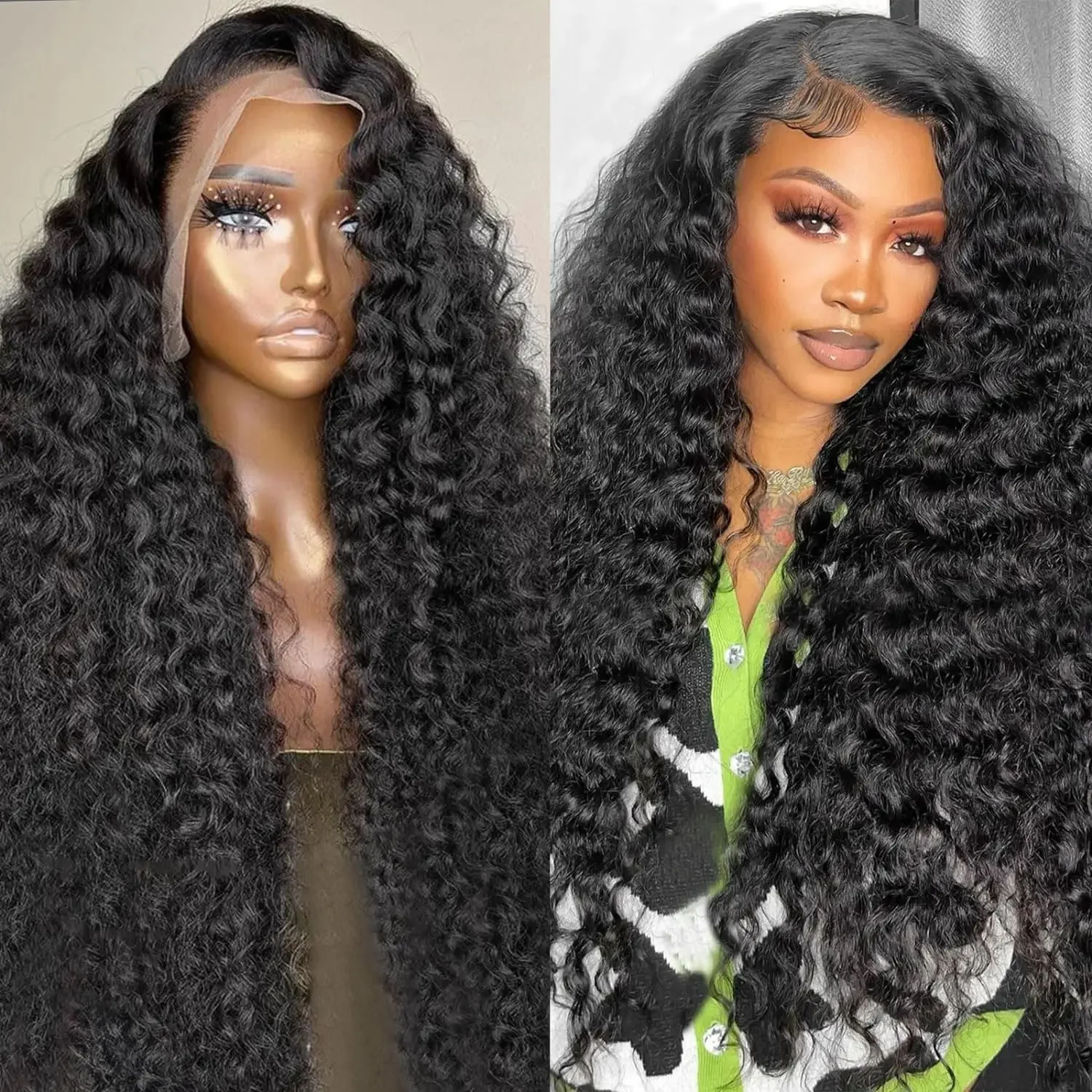 Deep Wave Brazilian 4x4 13x6 HD Lace Frontal Human Hair Wig 360 HD Transparent Lace Wigs Pre Plucked Lace Closure Wigs For Women