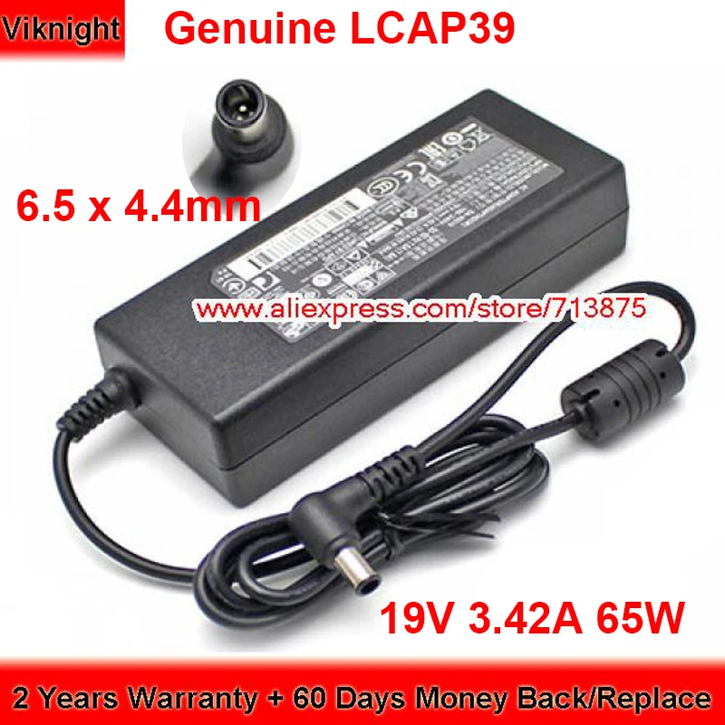 Genuine DA-65F19 AC Adapter ADP-65JH AB PA-1650-68 LCAP39 ADP-1650-68 SADP-65KB A 19V 3.42A for LG M2780D M2280D N450 29EB73