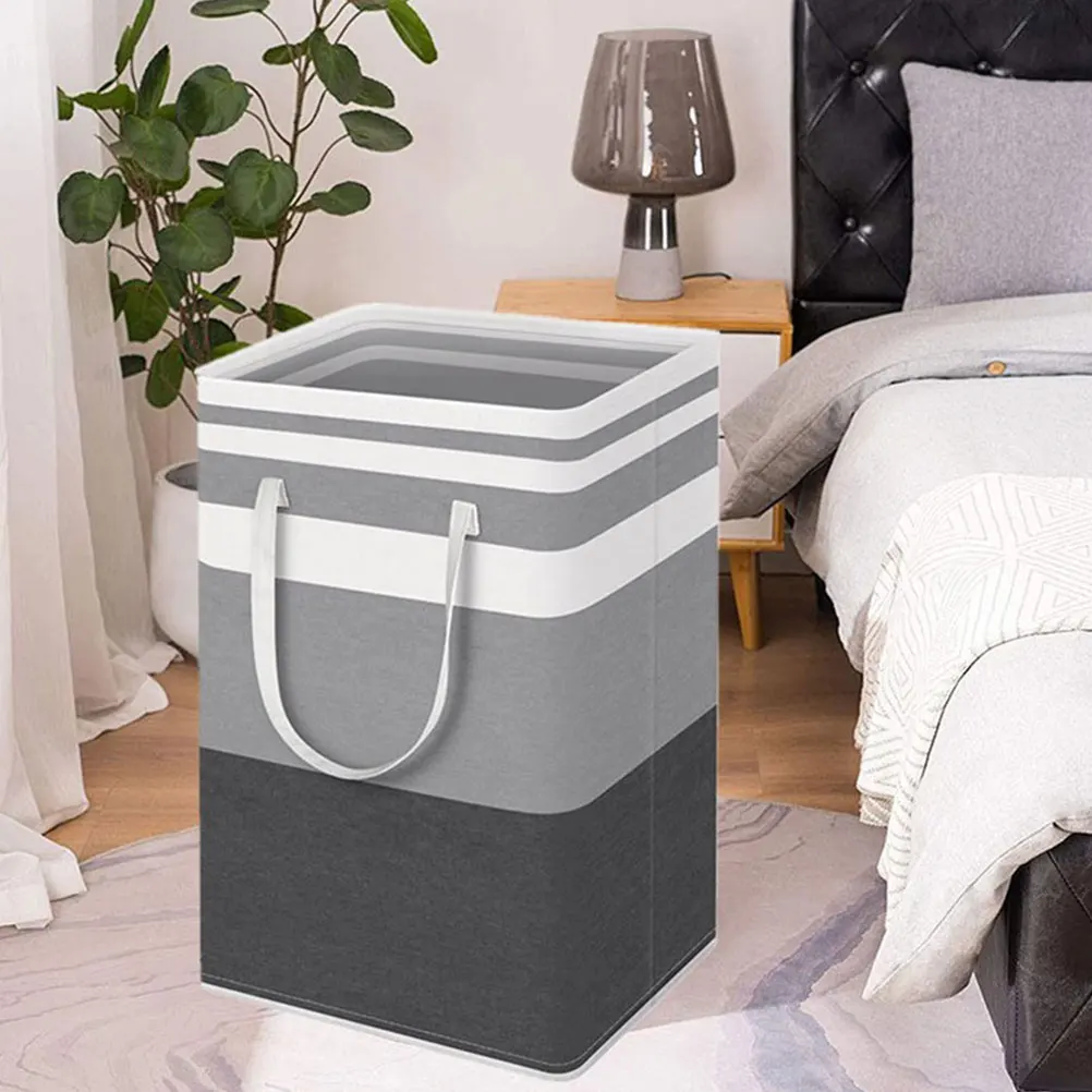 

2Pcs Large Capacity Foldable Dirty Clothes Basket Hamper Waterproof Fabric Storage Black Grey White Laundry Household