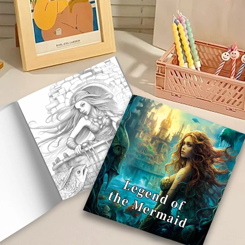 Legend of the Mermaid Coloring Book Ocean Castle Jellyfish Fantasy Stress Relief Drawing Book