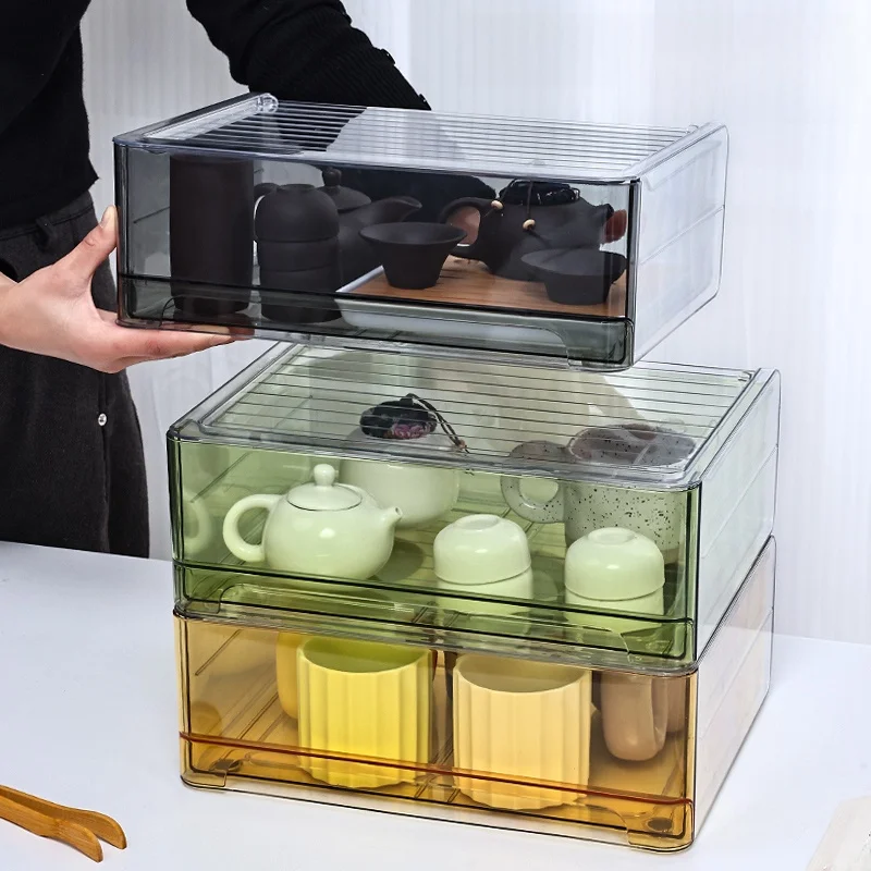 

Коробка для хранения чайного сервиза, пылезащитная крышка для чайника Der Gongfu, органайзер для чашки, эльф с крышкой, решение для хранения чайных аксессуаров