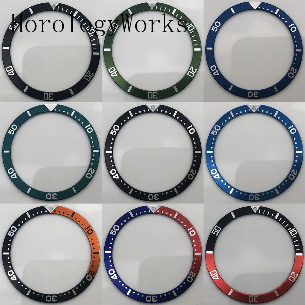 38 mm Aluminium-Lünette, Uhrenteile, grün, rot, schwarz, blau, orange, grau, passend für 40 mm mechanisches Gehäuse