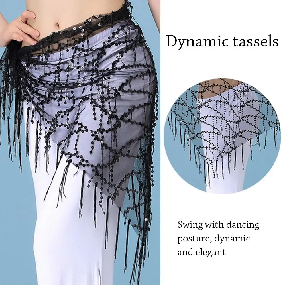 Belly Dance Costumes Sequins Tassel Belly Dance Hip Scarf for Women Thailand/India/Arab Dance Skirt Waist Belt image 6