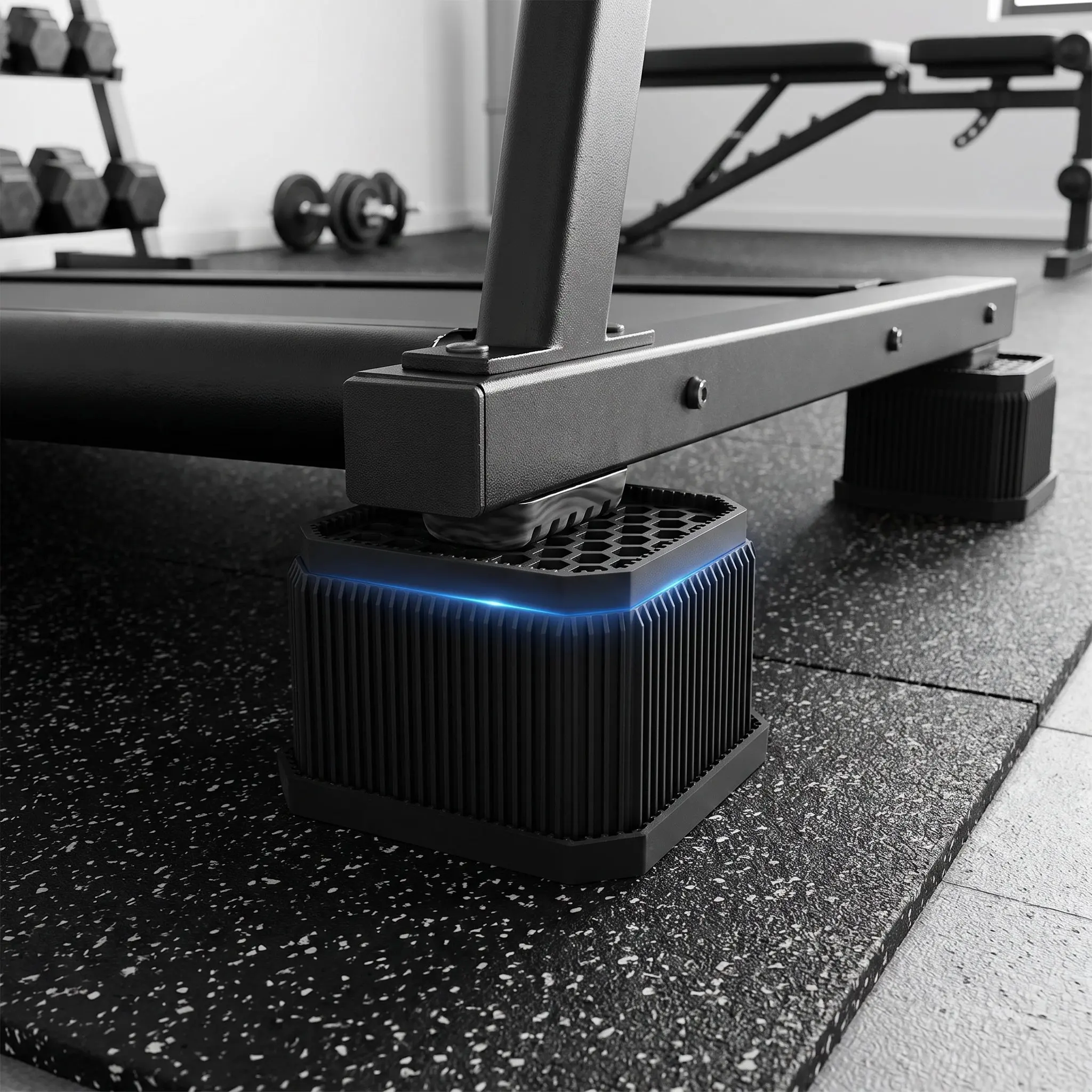 4Pcs Walking Pad Incline Blocks Treadmill Foot Riser 3x2.7x2 Inch Stable Non-Slip Riser Blocks Adjustable for Treadmill Leveling