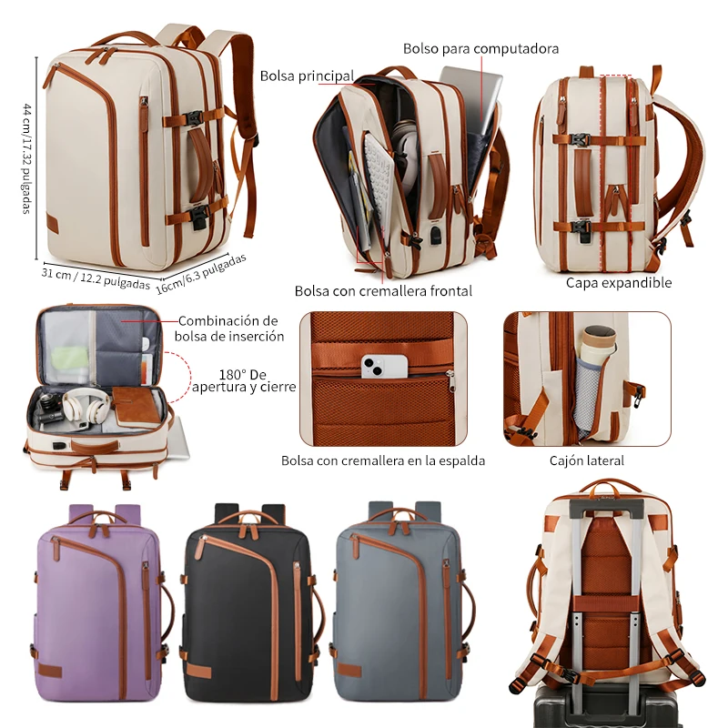 Mochila para Hombre y Mujer, Nuevo Estilo, Mochila Simple para Computadora de Negocios, Bolsa de Viaje de Gran Capacidad para Exteriores, Mochila Escolar para Estudiantes