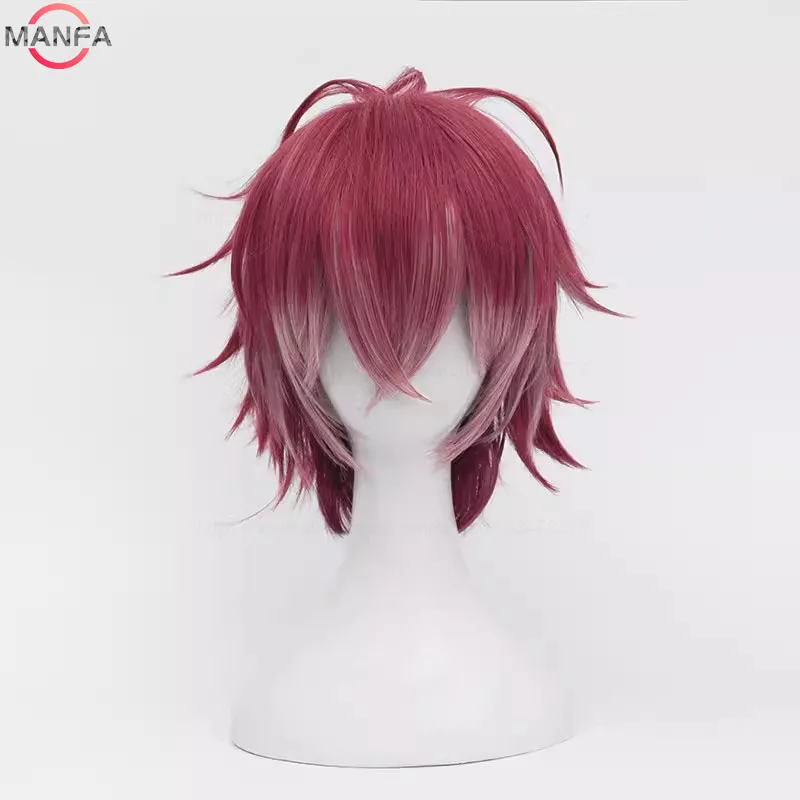 Anime Sakamaki Ayato Dark Red mix Short Cosplay Wig Heat Resistant Synthetic Hair Wigs + Wig Cap