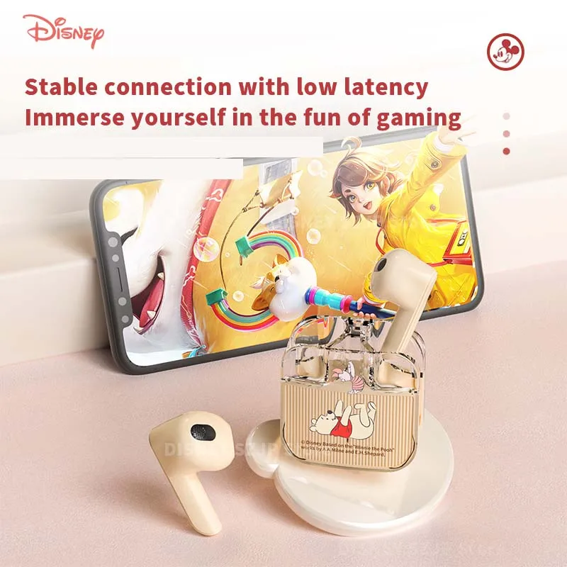 New Disney Stitch Angel Wireless Bluetooth 5.3 Earphone Q53 HiFi Surround Sound Headset Noise Reduction Headphone Long Endurance