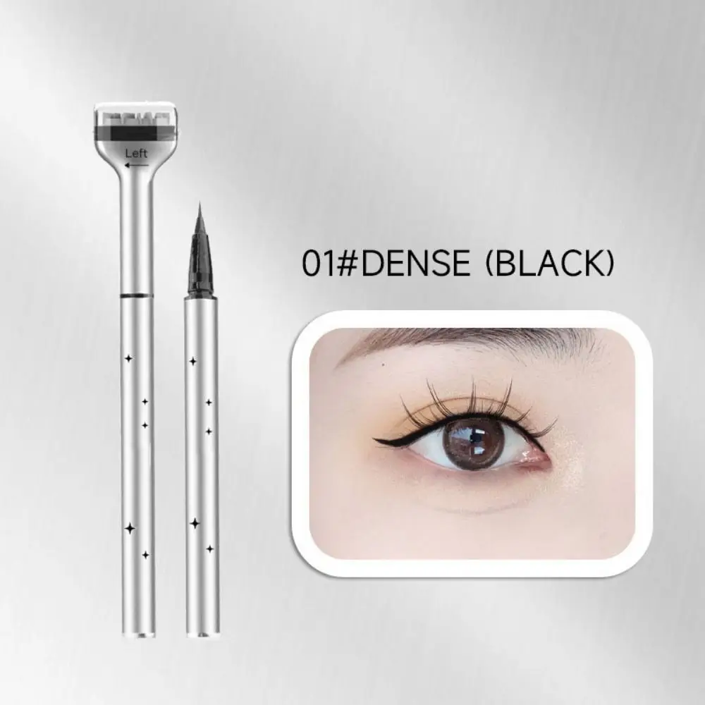 3 in 1 하부 속눈썹 스탬프 펜 방수 블랙/브라운 속눈썹 스탬프 리퀴드 아이라이너 세트 오래 지속되는 빠른 메이크업
