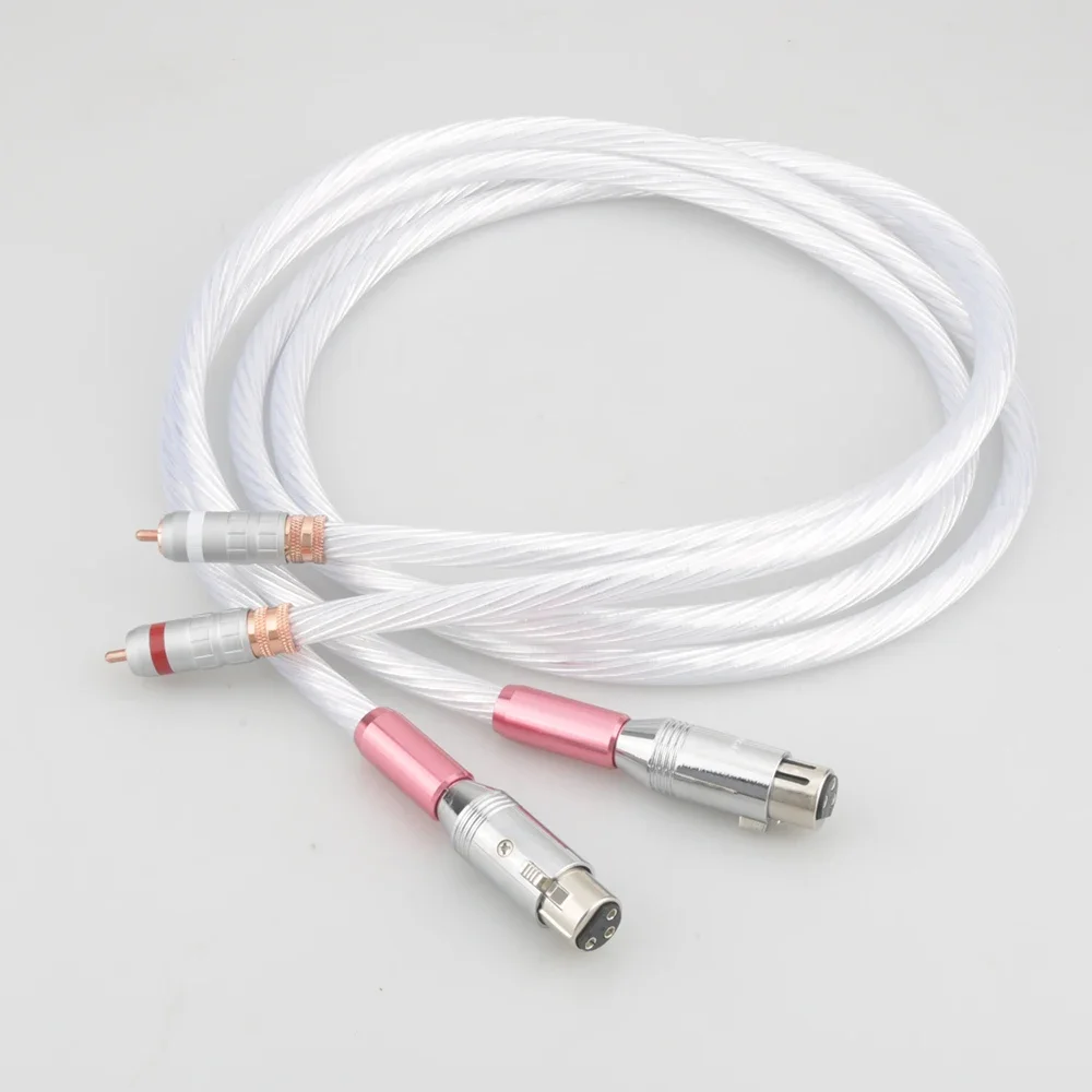 

Pair Silver Plated Analog RCA Audio Interconnect cable Male TO XLR Female Plug Audio Cable