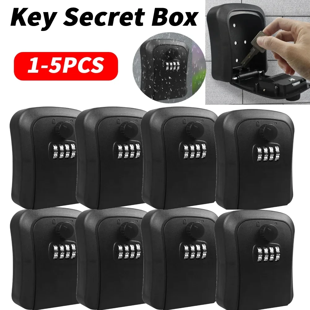 1-10PCS Outdoor Key Safe Waterproof Security Code Lock Wall Mounted Key Storage Secret Box Anti Theft 4 Digit Key Safe Box