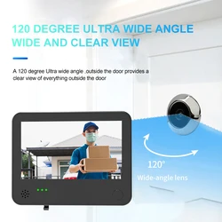 Smart Cat Eye Security Camera, Tuya App, Campainha, Sistema de Proteção Campainha, 1080P HD, 2M, Lembrete de Informação