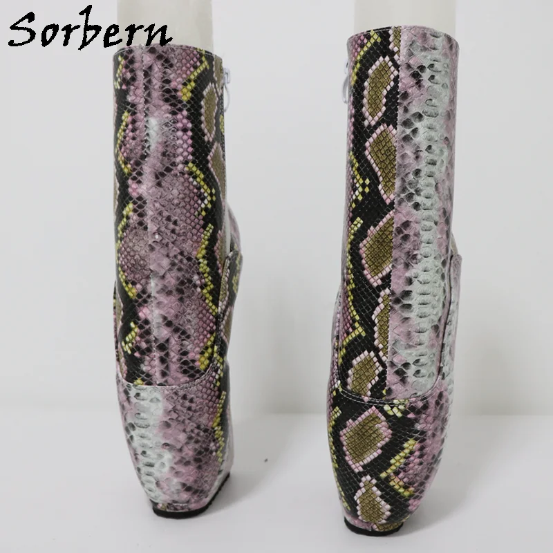 Sorbern الملونة بيثون أحذية الباليه للنساء Heelless زمم الجوارب القصيرة الوثن Sm التمهيد مخصص متعدد الألوان #3