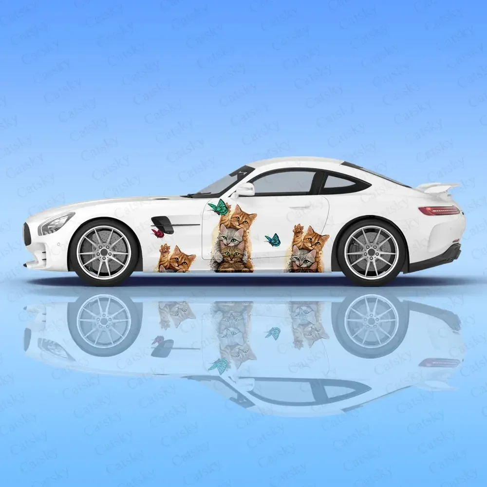 Cute Funny Animal Cat Car Body Stickers Itasha Vinyl Car Side Decal Decoration ﻿Auto Accessories Decoration Wrap Cover Film Gift