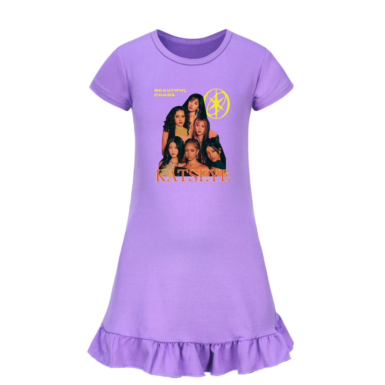 Girls Nightdress Katseye Pajama Night Dress Kids Toddler Nightgown Children's Summer Sleepwear Clothing Nightwear 2-14 Years