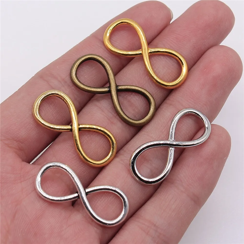 WYSIWYG 10pcs 30x12mm 5 Colors Antique Gold Color Antique Silver Color Antique Bronze Infinity Charm Infinity Connector Charm