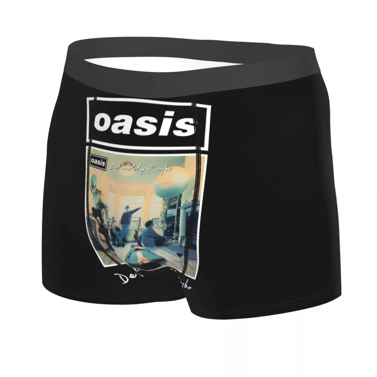 Custom British Rock Band Oasis Underwear Men Stretch Boxer Briefs