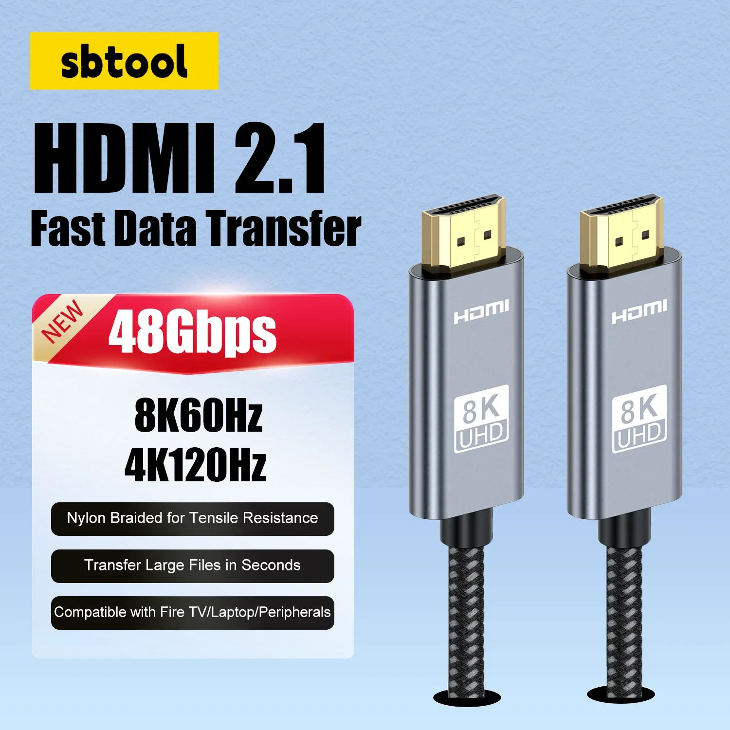HDMI Cable2.1 8K60Hz Ultra HD Dual Male Connector No Lag or Flicker High-Speed HDMI for Seamless Streaming Cable HDMI