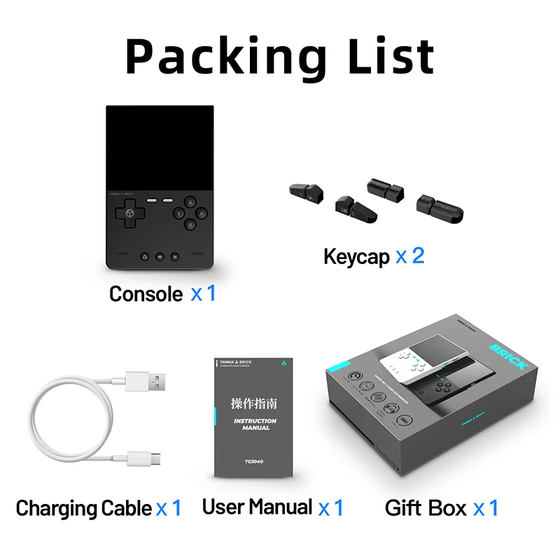 TRIMUI BRICK ريترو وحدة تحكم بجهاز لعب محمول 3.2 بوصة HD IPS شاشة دعم متعدد المحاكاة واي فاي صناعة الثقاب رخيصة للأطفال هدية