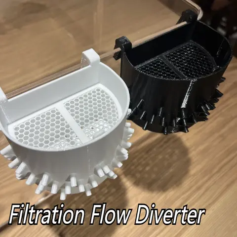 Aquarium Filtration Flow Diverter, Water Filling Water Outlet Water Inlet Filter Screen, 3D Printed Fish Tank Accessories