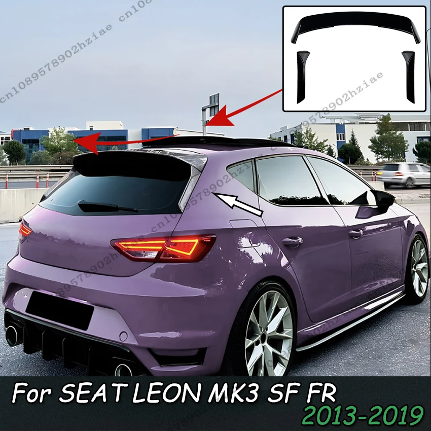 Spojler boczny na tylną szybę do SEAT LEON MK3 5F FR (pięciodrzwiowy) 2013-2019, nakładka na dach bagażnika, spoiler, stylizacja samochodu