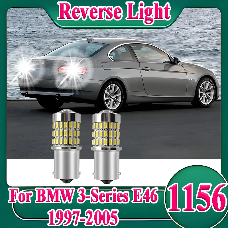 

2 шт. светодиодные лампы-проекторы 1156 BA15S Canbus для заднего хода BMW 3-й серии (E46) 1997-2005, суперяркие фонари заднего хода