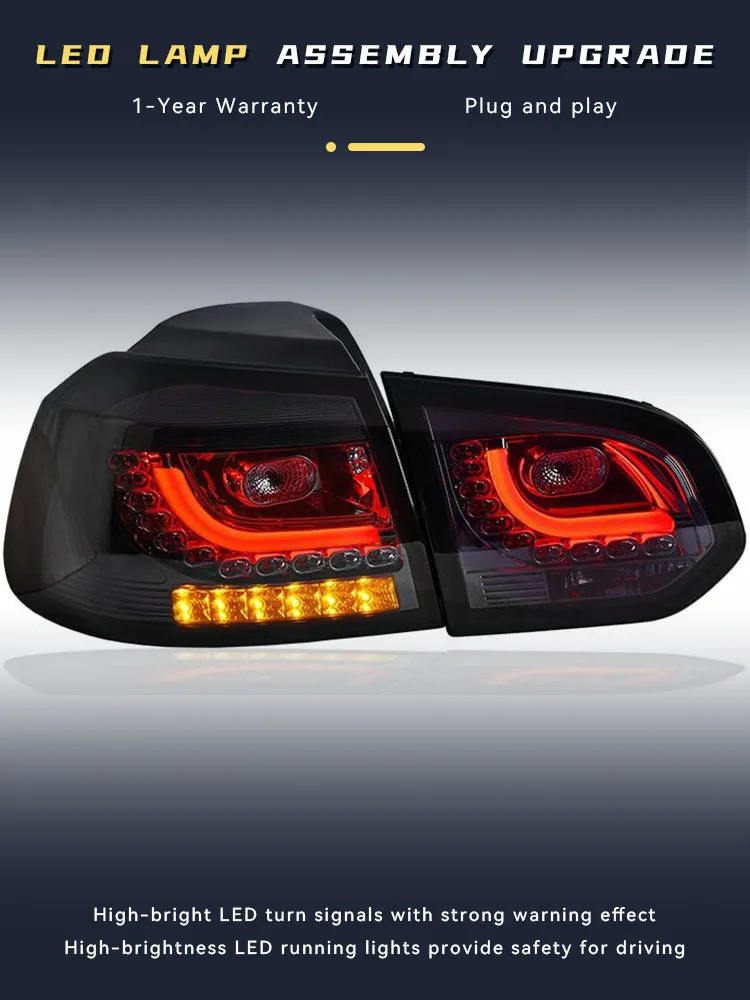 

Задние фонари для Volkswagen VW Golf 6 2010-2012, модифицированный задний фонарь в сборе, светодиодный DRL, стоп-сигнал поворота, задний фонарь, автомобильные аксессуары
