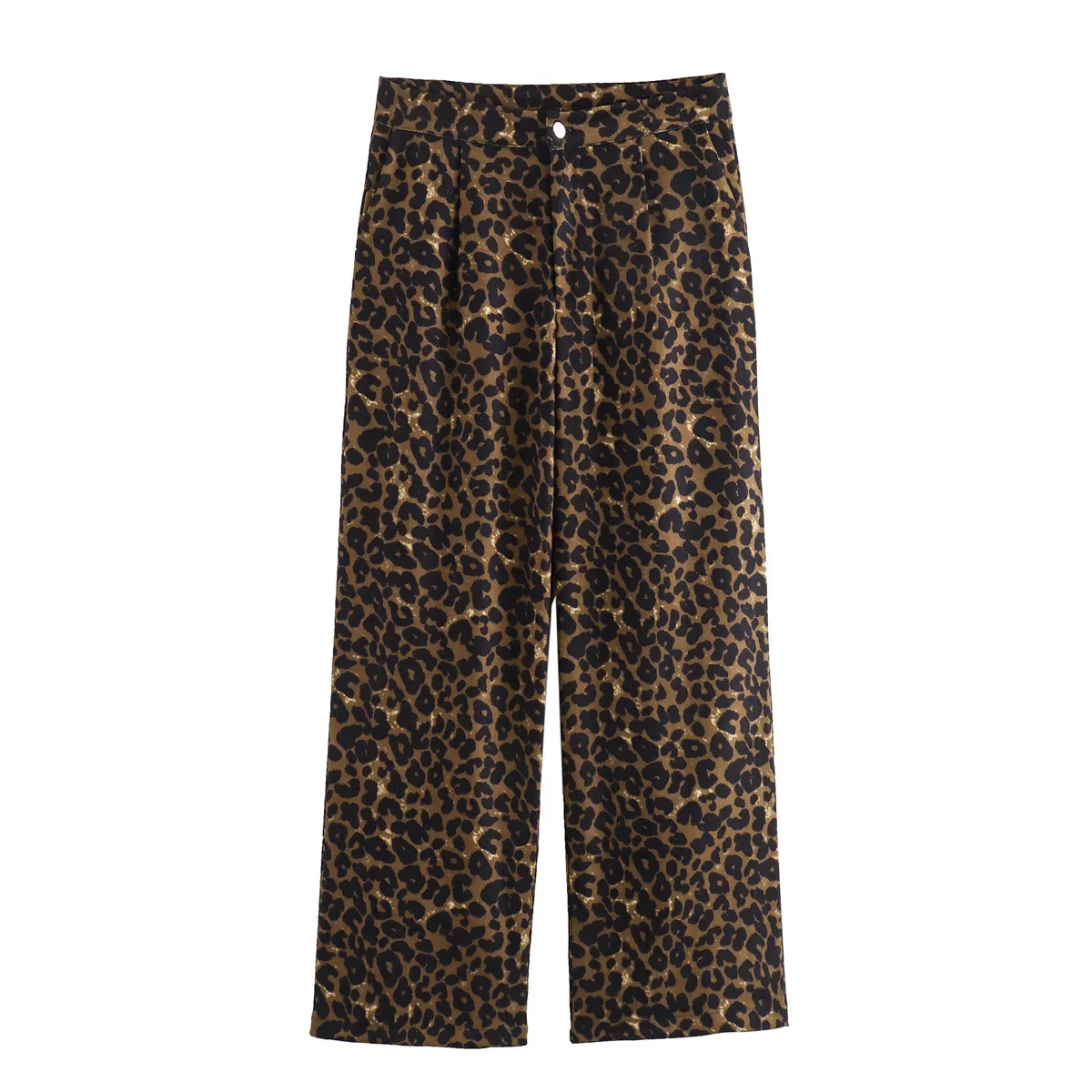 MSNOLOA donna 2024 estate nuova versione casual retrò versatile stampa leopardata pantaloni dritti larghi per le donne