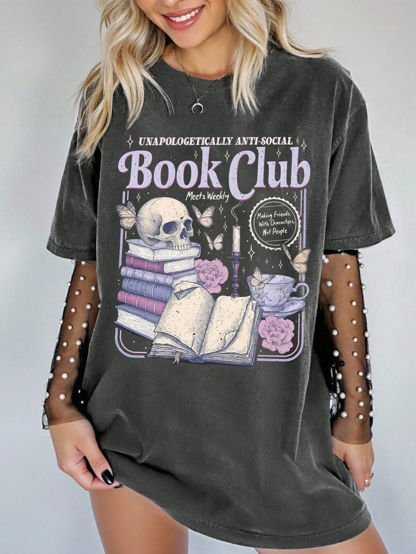 

Женская футболка больших размеров с принтом черепа, хлопковая дышащая модная и универсальная уличная одежда унисекс большого размера