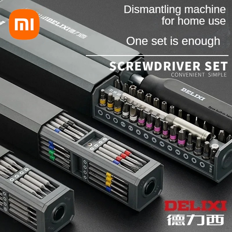 

Xiaomi Delixi Screwdriver Kit 30 40 44 Precision Magnetic Bits Dismountable Screw Driver Set Case for Smart Home Computer Repair