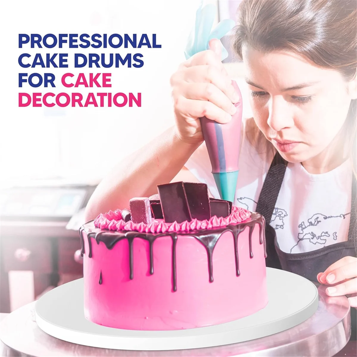 Tools Cake Boards,12 Inch Cake Drum Cake Boards 12 Inch Round - Bend Resistant Multi-Layered Cake Base for Displays 5PCS