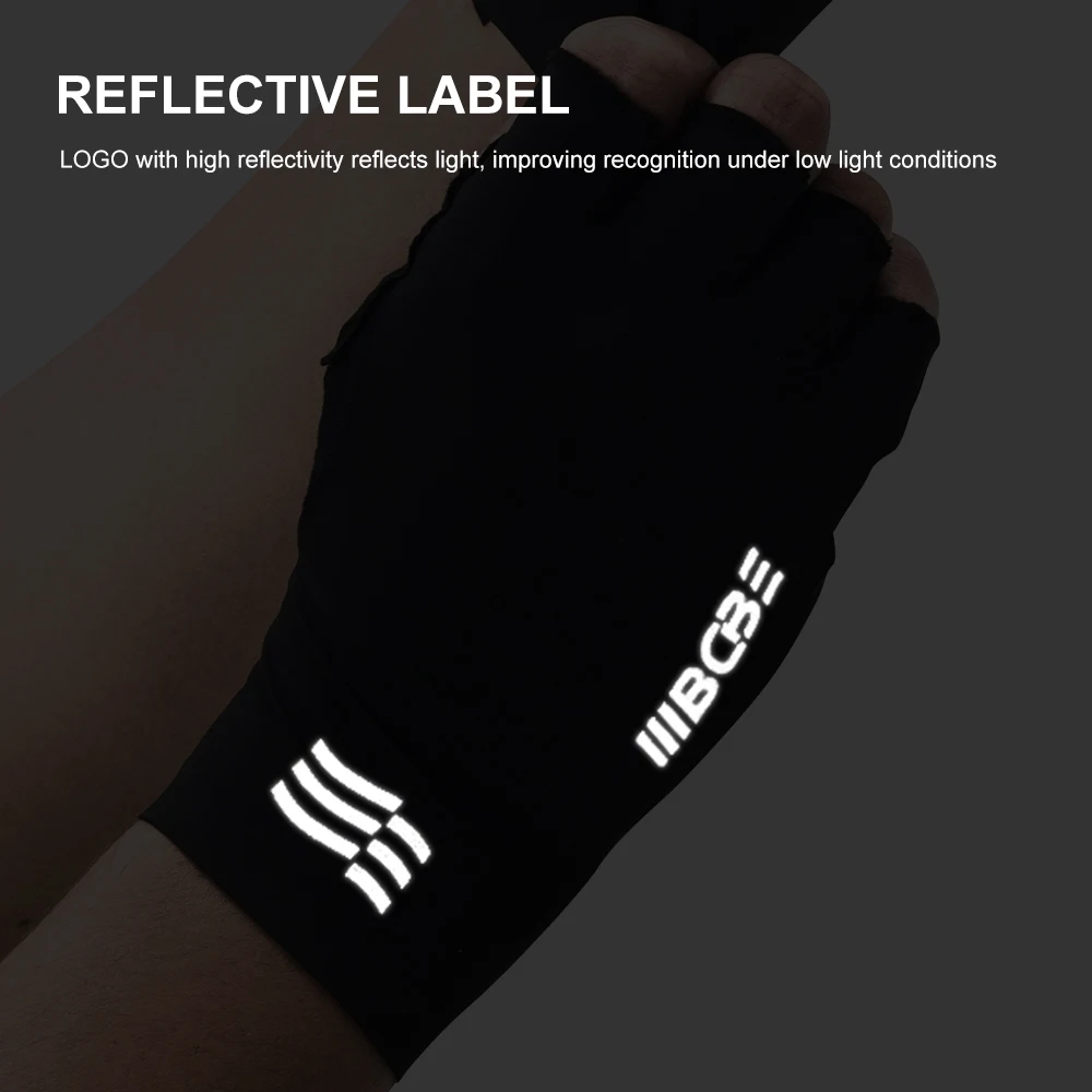 BCBE-ING نصف اصبع قفازات ركوب الدراجات الرجال النساء المضادة للانزلاق صدمة وسادة الدراجة قفازات الرياضة في الهواء الطلق قفازات ركوب الخيل الدراجات اكسسوارات #5