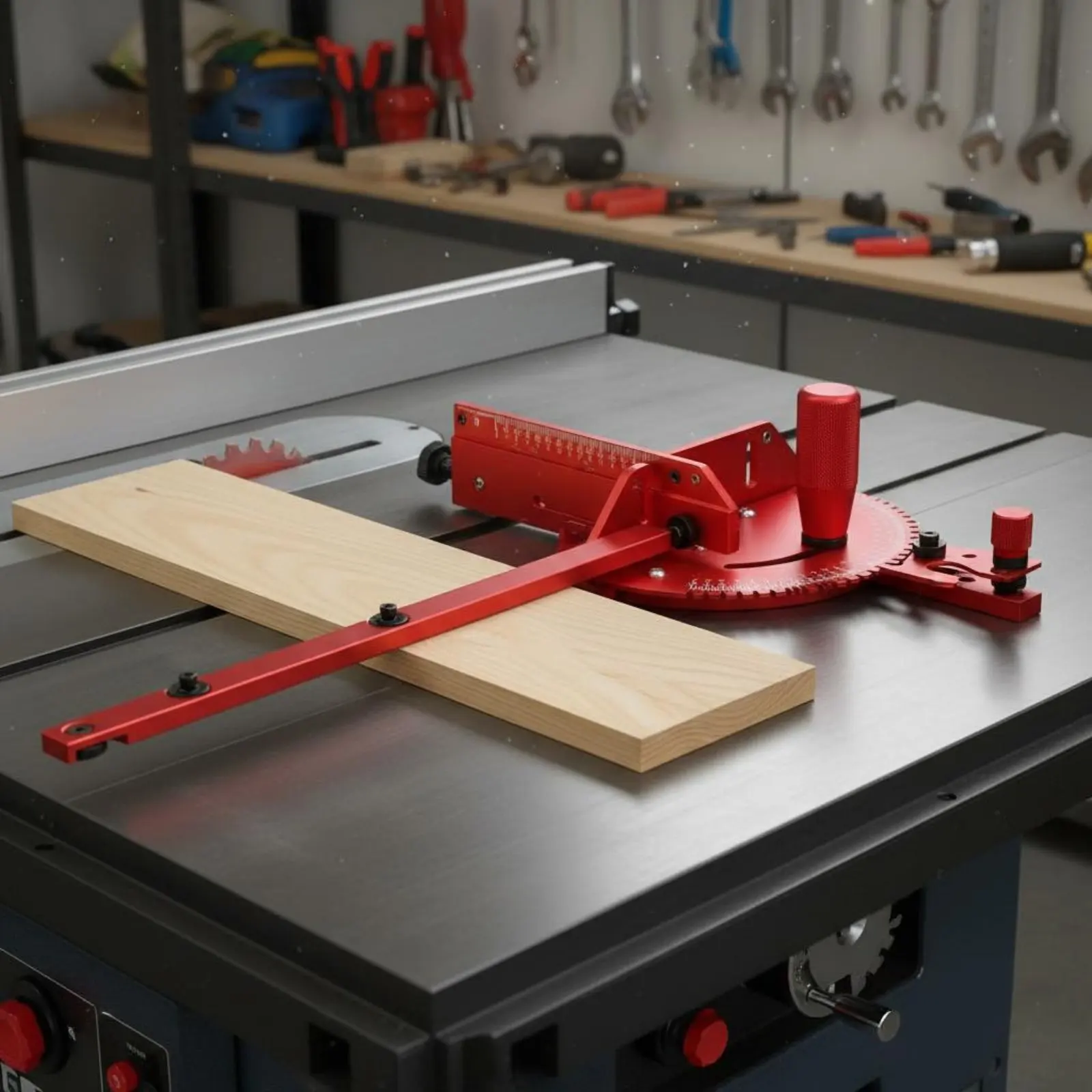 T-Track Fence Brass Handle Miter Gauge Fence Woodworking Angle Guide M6 Screw Easy to Adjust for Woodworkers, Workshop