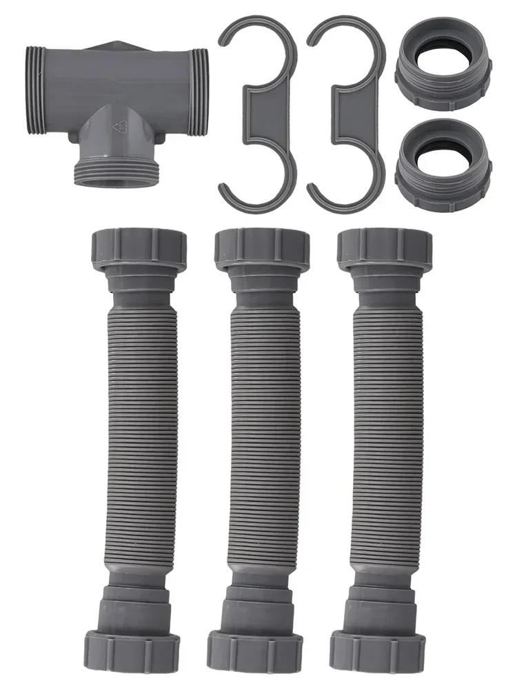 Sink Plumbing Components Double Sink Drain Kit Home Renovation Leak Prevention Plumbing Kit Kitchen Drain Erosion Resistant Pipe