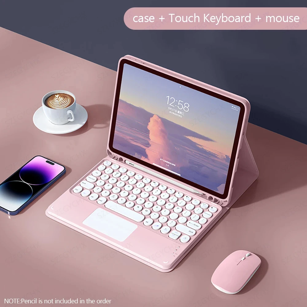 Imagem -05 - Conjunto sem Fio de Teclado e Mouse Touch Capa para Ipad Air 11 m2 Air Pro 11 2024 m4 m1 Funda