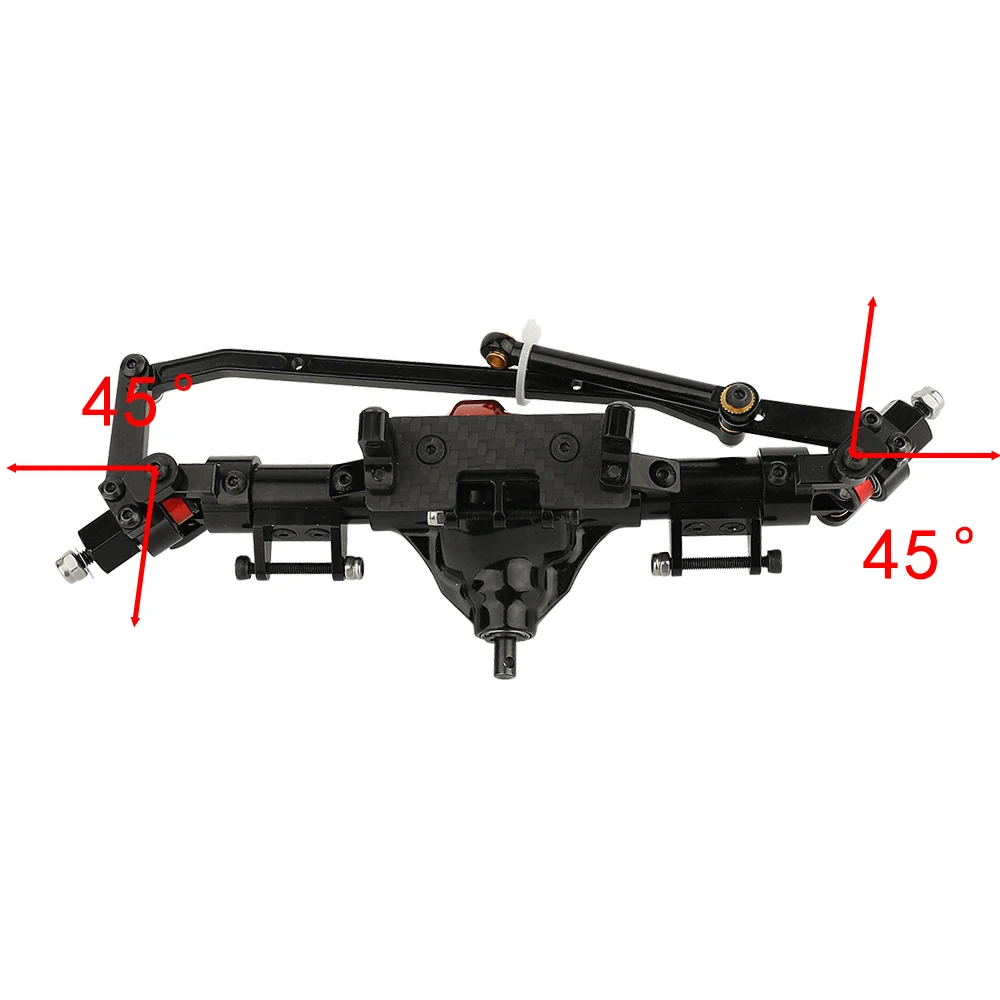 Metal Alloy Front Middle Rear Straight Axle wi/ Servo Base for 1/10 RC Rock Crawler Car Axial SCX10 RC 4WD 6x6 8x8 Upgrade Parts