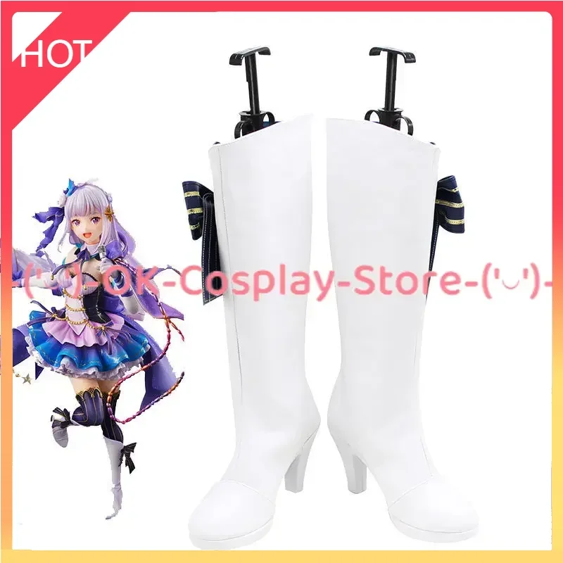 Emiria Cosplay Schoenen Anime Re: Het Leven In Een Andere Wereld Cosplay Prop Pu Lederen Schoenen Halloween Feestlaarzen Op Maat Gemaakt