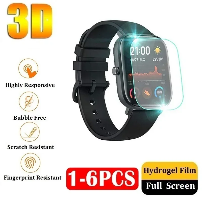 Protective Film on Amazfit GTS 2 2e 3 4 Mini Screen Protector for Amazfit Bip U Pro Bip S 3 Pro (Not Glass) Hydrogel Film Foil