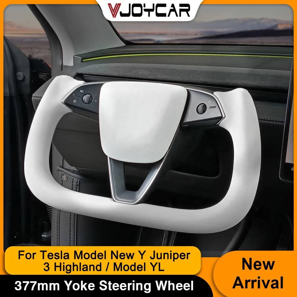 

Vjoycar 377mm Yoke Racing Handle For Tesla Model 3 Highland New Y Juniper YL Nappa Customization Steering Wheel OEM Heating